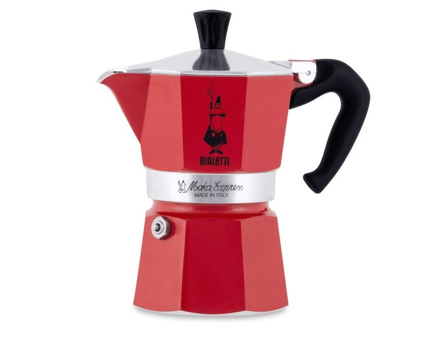 Bialetti Moka Express Rot, Espressokocher für 6 Tassen Bialetti Moka Express Rot, Espressokocher für 6 Tassen